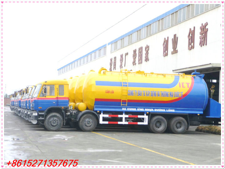 Dongfeng 8x4 Heated Asphalt Tank Truck Top Discharge with Air Pump