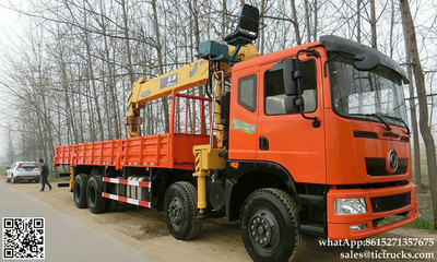 DRZ 8x4 Dongfeng Lorry Truck Mounted Crane 8T-12T Telescopic Boom EURO3/4