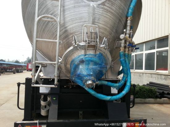 Wheat Flour Bulk Tanker with Tipping Hydraulic Cylinder (6000USG-10000USG Wheat, Flour, Bulk Powder Aluminum Alloy Tipper Tanker Truck)