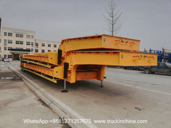 4 Axle 2 Line Low Bed Trailer Payload 80tons