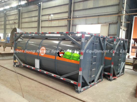 20FT Tank Container for Hydrochloric Acid, Sodium Hypochlorite Road Transportation 21cbm Export to Vietnam
