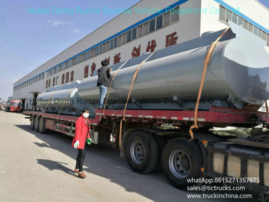Tank Body Carbon Steel Inner Lined 16mm PE, 15000L-16500L for Hydrochloric Acid Truck Lorry
