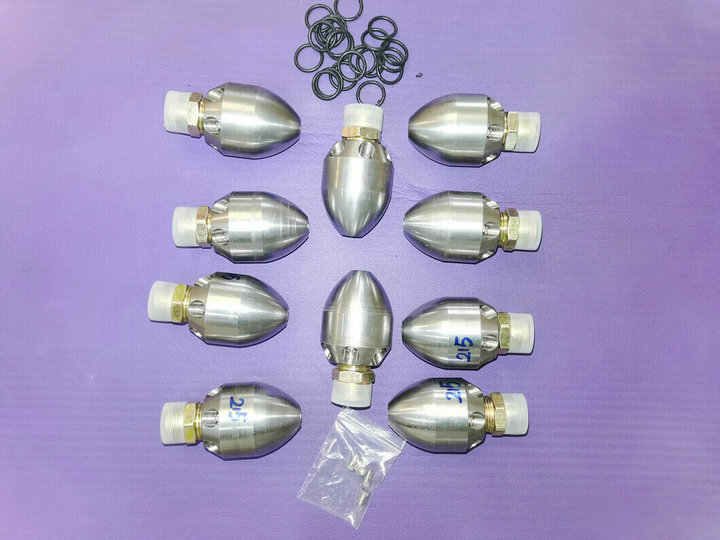 10pcs Sewer Jetting Nozzles Stainless Steel Ceramic Nozzles 1.5kg To South Africa 