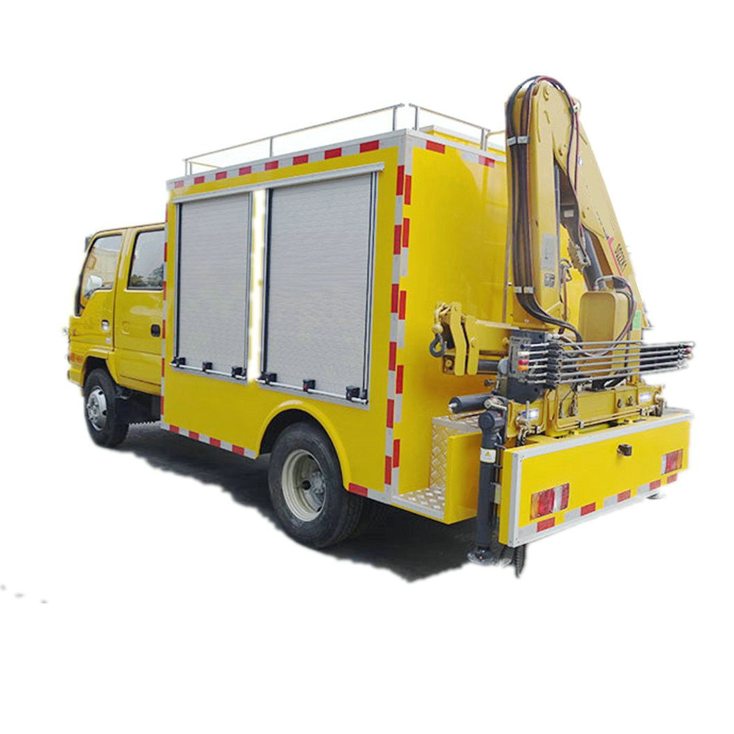 ISUZU Engineering Rescue Truck Mounted with Generator Set 2T Knuckle Crane 