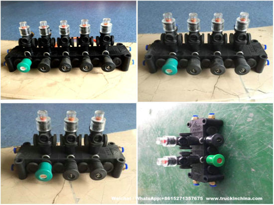 Plastic Pneumatic Control Block Valves for Fuel Tanker (Road Tanker Truck YOJE Pneumatic Control Unit 1-7 Compartments)