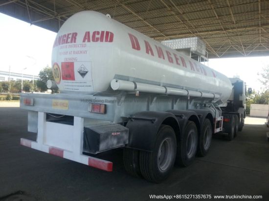 36t-40t Sulfuric Acid Tanker 20-22cbm (5000USG-6000USG 3 Axles Crabon Steel Tank For Concentrated SG1.83 Sulfuric Acid UN1830 Dangerous Acid Crossive 8)