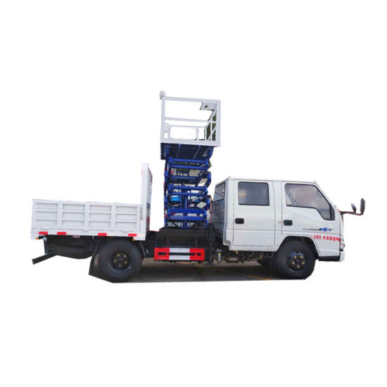 Aerial Work Platform Truck Mounted Vertical Man Lifting (10m-12m Scissor Lift Platform Bucket Man Lift)