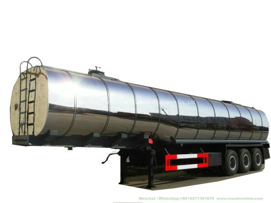 Customzing 40t -60t Heat Insulated Stainless Steel Tanks Trailer (Stainless Aluminium Alloy Tanker Truck For Hot Waxs Chemical Liquids)
