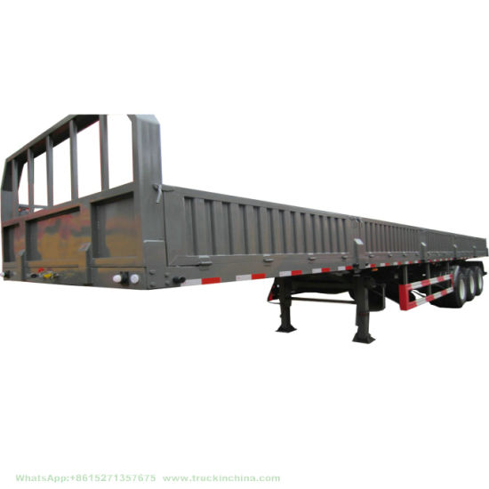 50t-80ton Tri-Axles Side Wall Cargo Semi Trailer