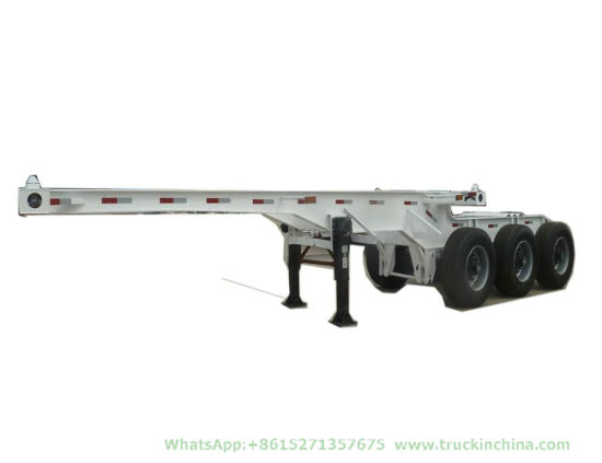 Customized Interlink 2 Flatbed Semi Trailer Truck (Double Combination 20FT Container Trailers Flatbed Or Skeleton Type)
