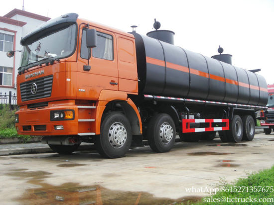 Shacnman Road Tanker Truck with Insulation Layer for Heat Bitumen, Liquid Asphalt, Coal Tar Oil, Crude Oil Transport 24, 000L-28, 000liters 12wheels