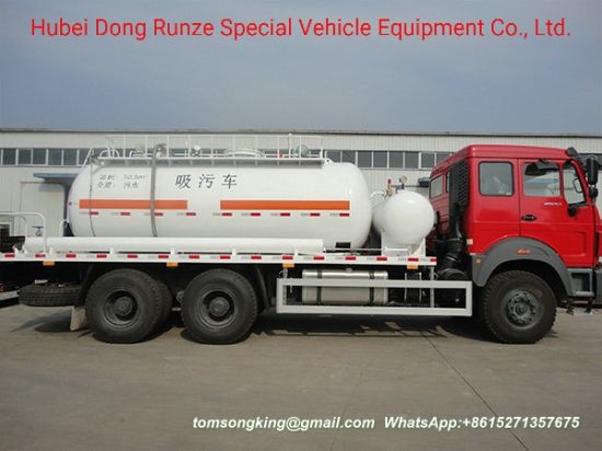 Beiben Oil Gas Field H2s Sewage Truck 6X4 Sewage Vacuum Truck - Septic - Tanker-16cbm. (North Benz)