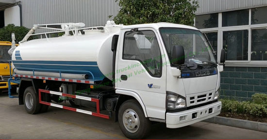 Japan Brand. Isuzu Vacuum Tanker Multifuction Septic Tank with Vacuum Pump for Sewer Cesspit Emptier with Honda Motor Water Pump for Water Bowser Sprinkler