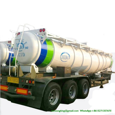 V Shape Concentrated Sulfuric Acid Tank Trailer Loading 99.8% H2so4 Transport 40 Ton 22000liters