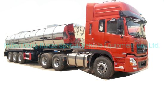 3axles Stainless Steel Emulsion Tank Semi Trailer Insulated Cladding Stainless Steel 27.3cbm for Road (Tanker) Tansport Un2426 Ammonium Nitrate (NH4NO3)