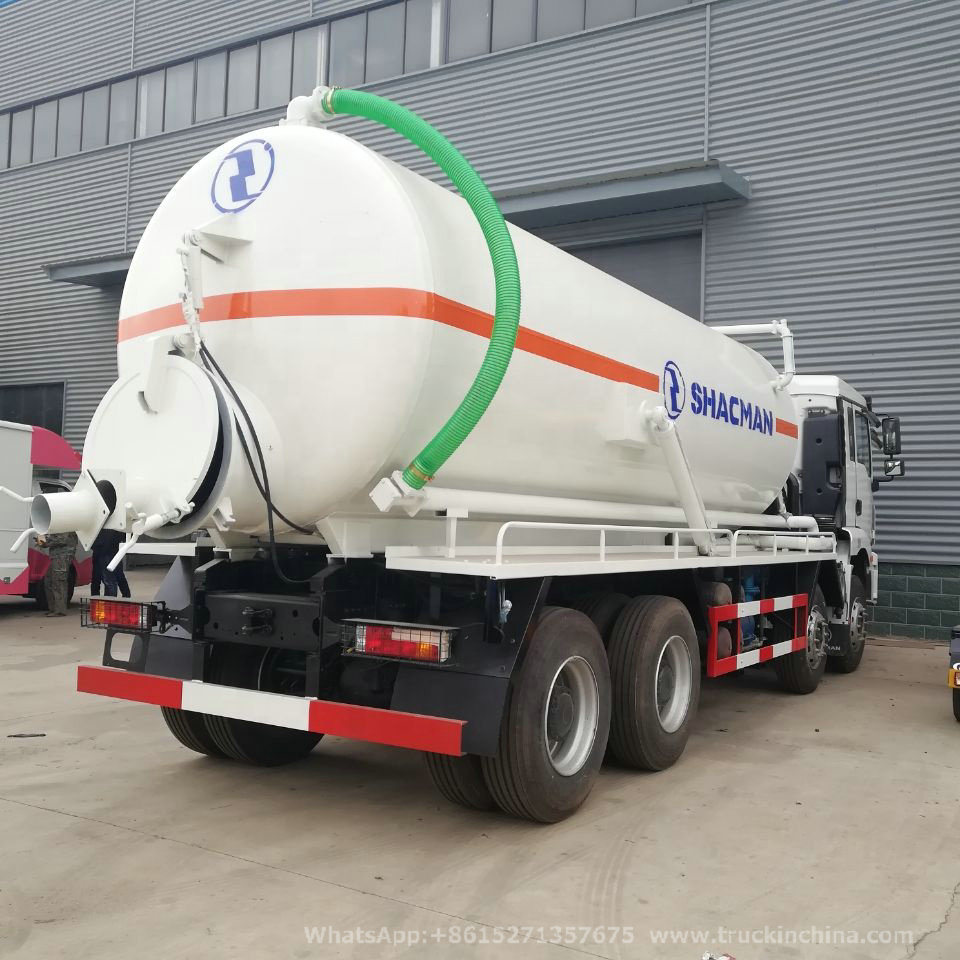 Wholesale Shacman Sewage Suction Tanker Truck 20cbm Vacuum Tank