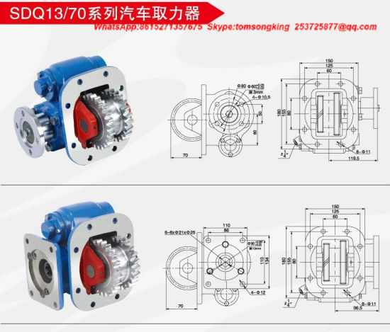Pto (Power Take Off) Gear Spline Type for Crane Special Vehicle China Truck Shaft Ptosdq12/68 Sdq12/72 Sdq15/75 Sdq21/33 Sdq22/25 Sdq23/30 Sdq23/32 Assembly
