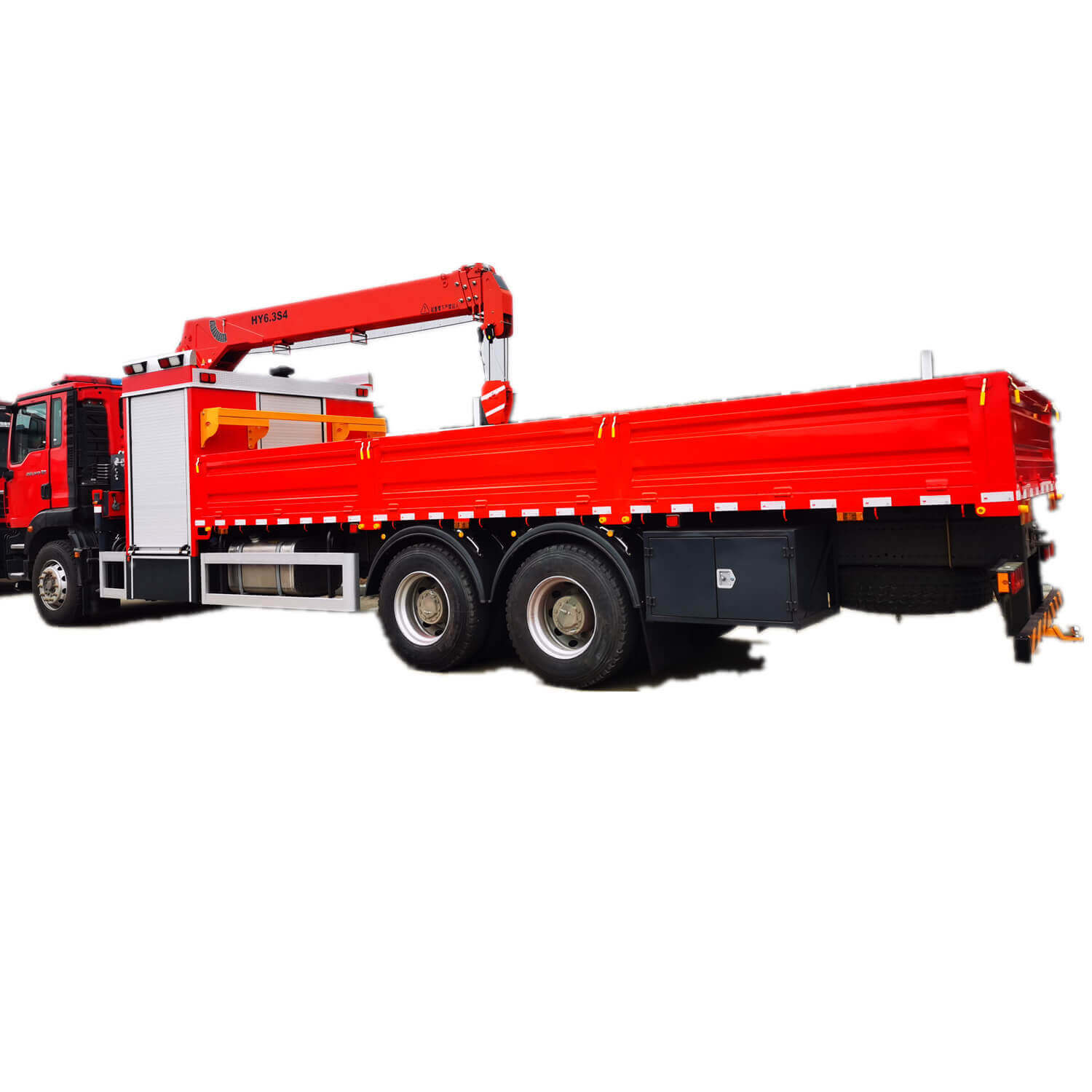 Sitrak Cargo Truck Mounted with 6.3ton Telescopic Hydraulic Crane Rescue Towing Winch Air compressor