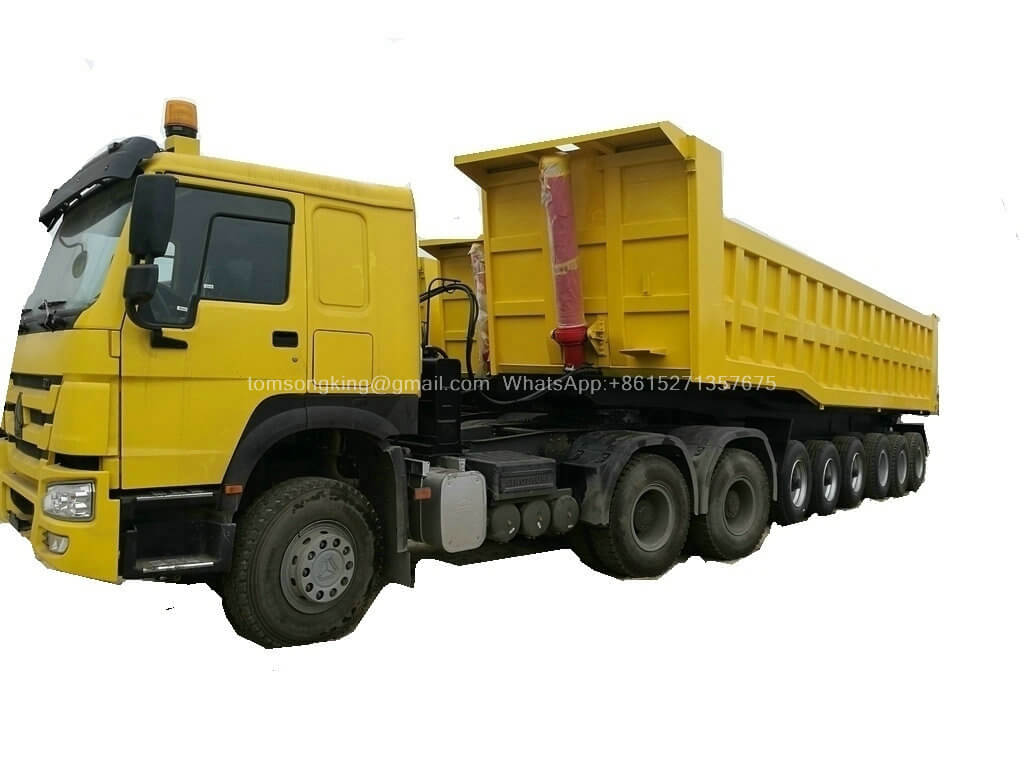 6 Axles Tipper Trailer For 100 Ton Mangenese And Bouxite Ores Transport