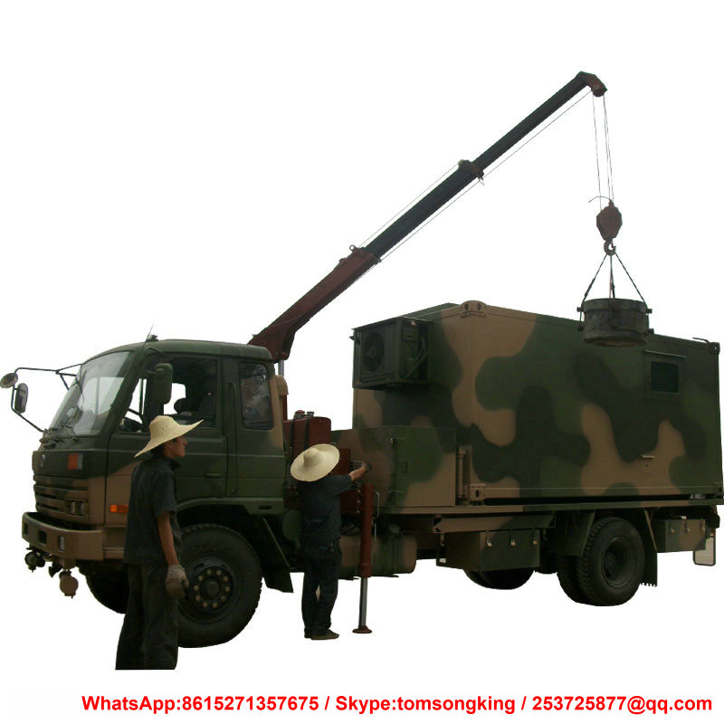 Dongfeng AWD Offroad Truck 4x4 Mounted Conainer With Crane 3 Ton