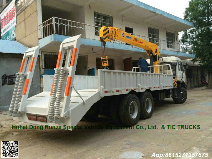 DRZ Lorry Truck with Telescopic Boom Crane And Hydraulic Ladder for Loading Excavator