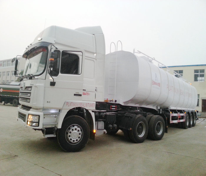 SHACMAN Tractor Insulated bitumen tanker trailer semitrailer 50cbm with two Burner heater