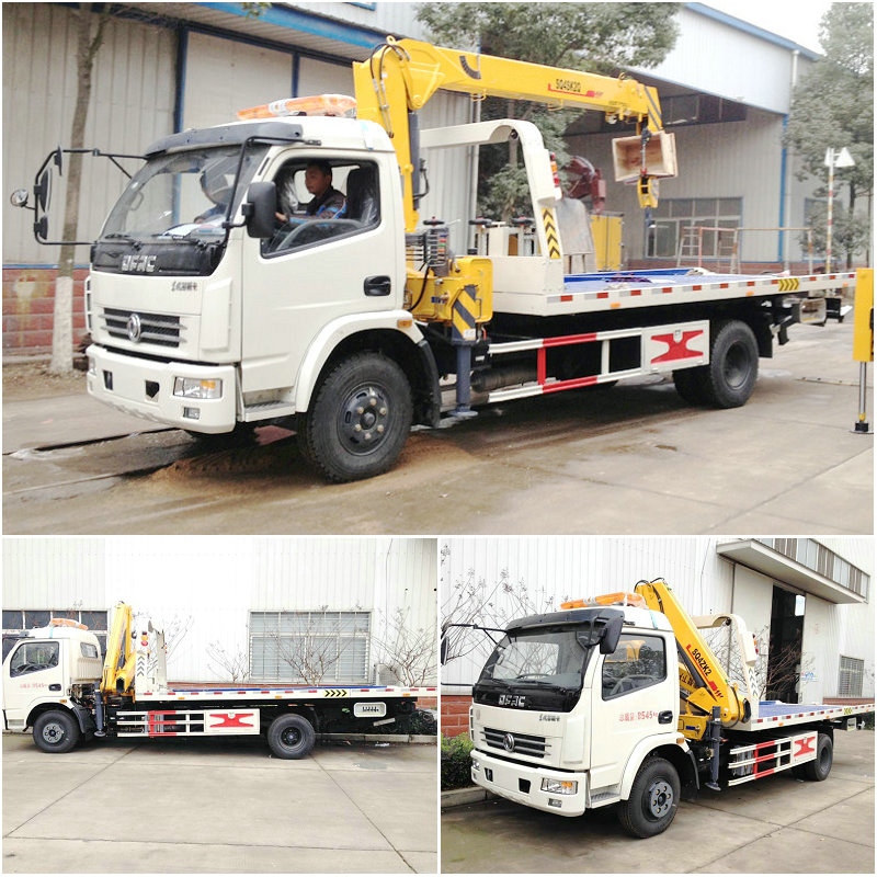 Dongfeng 5T Tow Wrecker Tow Truck with 4T Crane