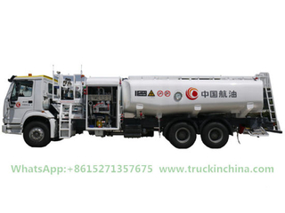 Sinotruck HOWO 21500L Aircraft Tanker (Aviation Kerosene, Gasoline, Jet A-1 Oil Refueler Aircraft Tanker Reel Refueling 1200L/Min Refueling Platform Lifting 4m)