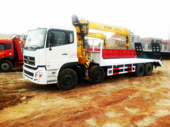 Dongfeng 8X4 Flatbed Truck Mounted 12t Crane Sq12sk3q for Sale