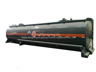 Hydrocyanic Acid Tank Mounted On Container Trailer For Road Transport 30KL-40KL for HC , NaOH , NaCLO H2SO4 Steel Lined LDPE