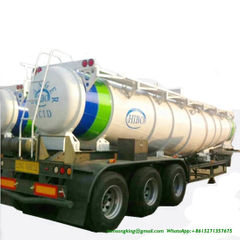 V Shape Concentrated Sulfuric Acid Tank Trailer Loading 99.8% H2so4 Transport 40 Ton 22000liters