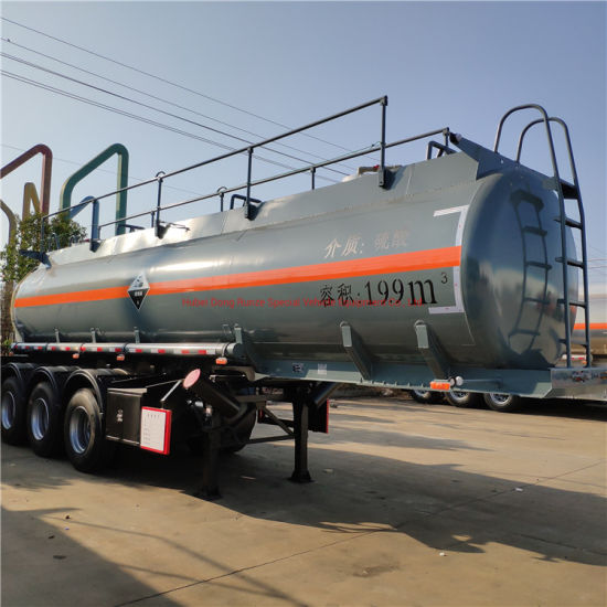 Sodium Hydroxide Tank Semi-Trailer 3 Axles 20000liters, 32000liters Steel Tank Lined LLDPE
