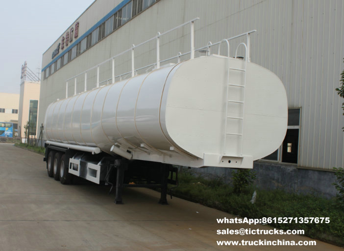 50Ton liquid asphalt tanker semi-trailer with heating and insulation 50cbm two BTL20 Burner heater export to Lagos.Nigeria