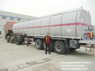 45Ton hot liquid asphalt tanker semi-trailer with heating and insulation BTL20 Burner heater export to Musurata Libya