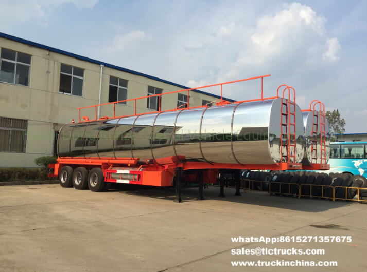  Insulated bitumen tanker trailer semitrailer 45cbm with two Burner heater export to Ghana